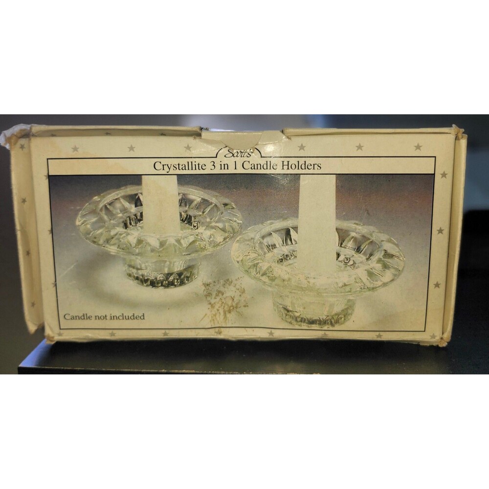 Scotts Vintage Crystalline 3 n 1 2 Piece Candle Holders